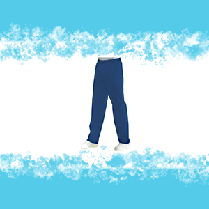 PANTALONI BLU CON BOTTONE